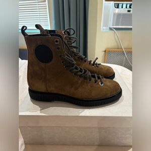 Jimmy Choo Men’s Brown Suede Leather Booties Zip Ankle Boots Shoes size 40